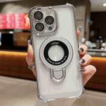 For iPhone 13 Pro Space Shield MagSafe Holder Shockproof Phone Case(Silver)