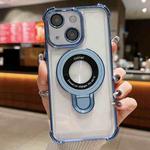 For iPhone 13 Space Shield MagSafe Holder Shockproof Phone Case(Sierra Blue)