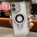 For iPhone 12 Space Shield MagSafe Holder Shockproof Phone Case(Silver)