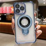 For iPhone 11 Pro Max Space Shield MagSafe Holder Shockproof Phone Case(Sierra Blue)