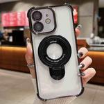 For iPhone 11 Space Shield MagSafe Holder Shockproof Phone Case(Black)