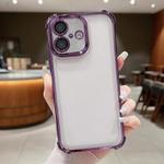 For iPhone 16 Plus Electroplating Space TPU Four-corner Shockproof Phone Case with Lens Film(Purple)