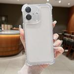 For iPhone 16 Electroplating Space TPU Four-corner Shockproof Phone Case with Lens Film(Transparent)