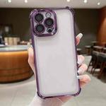 For iPhone 15 Pro Max Electroplating Space TPU Four-corner Shockproof Phone Case with Lens Film(Purple)