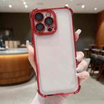 For iPhone 15 Pro Max Electroplating Space TPU Four-corner Shockproof Phone Case with Lens Film(Red)