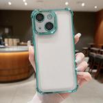 For iPhone 15 Electroplating Space TPU Four-corner Shockproof Phone Case with Lens Film(Green)