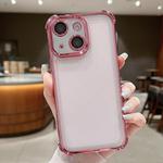 For iPhone 14 Plus Electroplating Space TPU Four-corner Shockproof Phone Case with Lens Film(Pink)