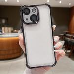 For iPhone 14 Electroplating Space TPU Four-corner Shockproof Phone Case with Lens Film(Black)