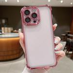 For iPhone 13 Pro Max Electroplating Space TPU Four-corner Shockproof Phone Case with Lens Film(Pink)