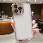 For iPhone 13 Pro Max Electroplating Space TPU Four-corner Shockproof Phone Case with Lens Film(Gold)