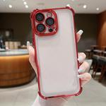 For iPhone 13 Pro Max Electroplating Space TPU Four-corner Shockproof Phone Case with Lens Film(Red)