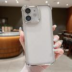 For iPhone 12 Electroplating Space TPU Four-corner Shockproof Phone Case with Lens Film(Silver)