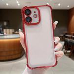 For iPhone 12 Electroplating Space TPU Four-corner Shockproof Phone Case with Lens Film(Red)