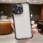For iPhone 12 Pro Electroplating Space TPU Four-corner Shockproof Phone Case with Lens Film(Black)