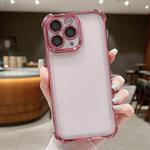 For iPhone 11 Pro Max Electroplating Space TPU Four-corner Shockproof Phone Case with Lens Film(Pink)
