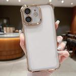 For iPhone 11 Electroplating Space TPU Four-corner Shockproof Phone Case with Lens Film(Desert Gold)