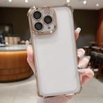 For iPhone 11 Pro Electroplating Space TPU Four-corner Shockproof Phone Case with Lens Film(Gold)
