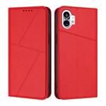 For Nothing Phone 1 Strong Magnetic Frosted Flip Leather Phone Case(Red)