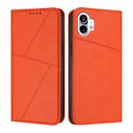 For Nothing Phone 1 Strong Magnetic Frosted Flip Leather Phone Case(Orange)