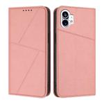 For Nothing Phone 1 Strong Magnetic Frosted Flip Leather Phone Case(Pink)