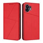 For Nothing Phone 2 Strong Magnetic Frosted Flip Leather Phone Case(Red)