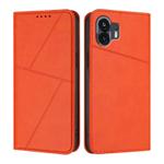 For Nothing Phone 2 Strong Magnetic Frosted Flip Leather Phone Case(Orange)