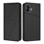 For Nothing Phone 2 Strong Magnetic Frosted Flip Leather Phone Case(Black)