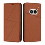 For Nothing Phone 2a Strong Magnetic Frosted Flip Leather Phone Case(Coffee Color)