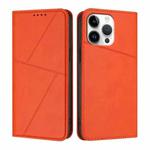 For iPhone 16 Pro Max Strong Magnetic Frosted Flip Leather Phone Case(Orange)