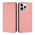 For iPhone 16 Pro Max Strong Magnetic Frosted Flip Leather Phone Case(Pink)