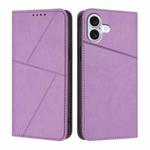 For iPhone 16 Plus Strong Magnetic Frosted Flip Leather Phone Case(Light Purple)