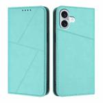 For iPhone 16 Plus Strong Magnetic Frosted Flip Leather Phone Case(Light Blue)