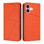 For iPhone 16 Strong Magnetic Frosted Flip Leather Phone Case(Orange)
