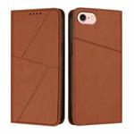 For iPhone 16e Strong Magnetic Frosted Flip Leather Phone Case(Coffee Color)