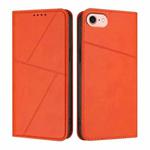 For iPhone 16e Strong Magnetic Frosted Flip Leather Phone Case(Orange)