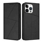 For iPhone 15 Pro Max Strong Magnetic Frosted Flip Leather Phone Case(Black)