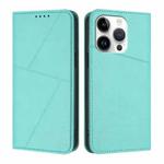 For iPhone 15 Pro Strong Magnetic Frosted Flip Leather Phone Case(Light Blue)