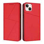For iPhone 15 Plus Strong Magnetic Frosted Flip Leather Phone Case(Red)