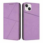 For iPhone 15 Plus Strong Magnetic Frosted Flip Leather Phone Case(Light Purple)