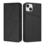 For iPhone 15 Plus Strong Magnetic Frosted Flip Leather Phone Case(Black)