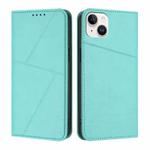 For iPhone 15 Plus Strong Magnetic Frosted Flip Leather Phone Case(Light Blue)