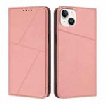 For iPhone 15 Plus Strong Magnetic Frosted Flip Leather Phone Case(Pink)