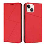 For iPhone 15 Strong Magnetic Frosted Flip Leather Phone Case(Red)