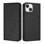 For iPhone 15 Strong Magnetic Frosted Flip Leather Phone Case(Black)