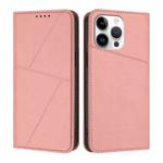 For iPhone 14 Pro Max Strong Magnetic Frosted Flip Leather Phone Case(Pink)