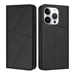 For iPhone 14 Pro Strong Magnetic Frosted Flip Leather Phone Case(Black)