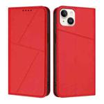 For iPhone 14 Plus Strong Magnetic Frosted Flip Leather Phone Case(Red)
