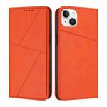 For iPhone 14 Plus Strong Magnetic Frosted Flip Leather Phone Case(Orange)