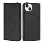 For iPhone 14 Plus Strong Magnetic Frosted Flip Leather Phone Case(Black)
