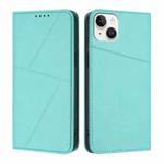 For iPhone 14 Plus Strong Magnetic Frosted Flip Leather Phone Case(Light Blue)